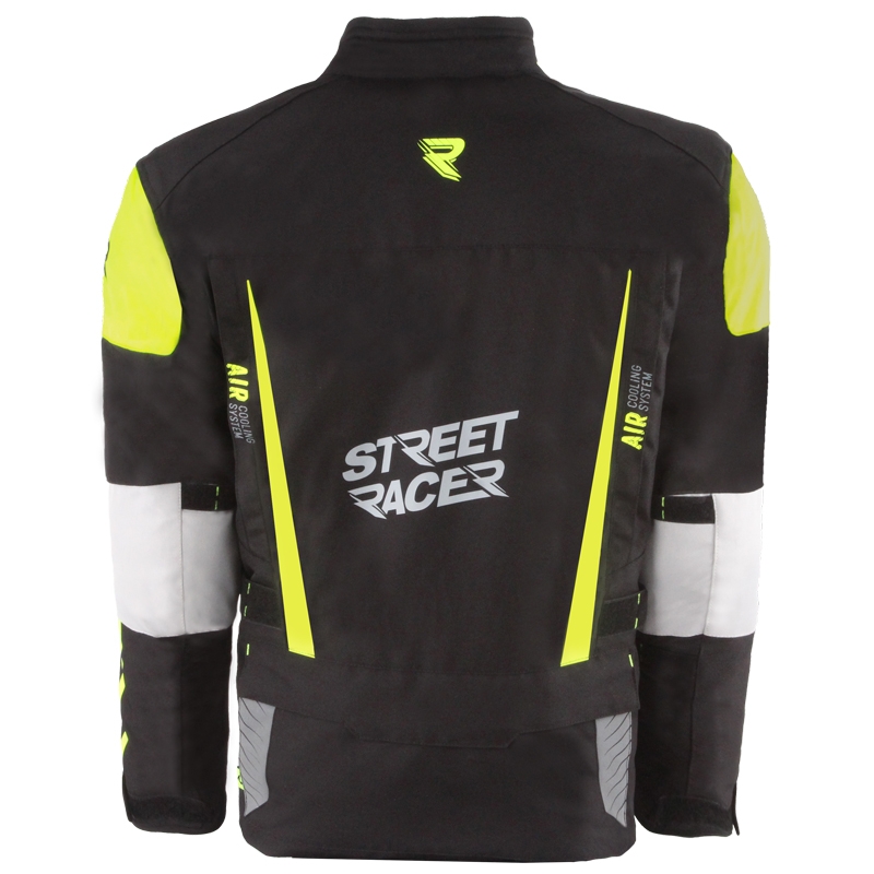 Kurtka motocyklowa Street Racer All Season w kolorze czarno-fluo-żółtym