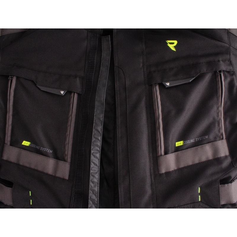 Kurtka motocyklowa Street Racer Rocket czarno-szaro-fluo-żółta