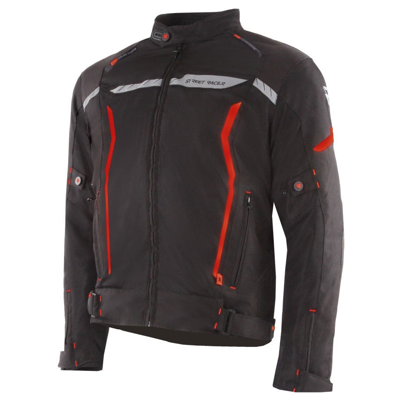 Kurtka motocyklowa Street Racer Flex w kolorze czarno-czerwonym