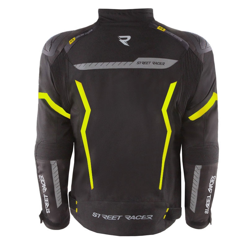 Kurtka motocyklowa Street Racer Flex EVO czarno-fluo-żółta