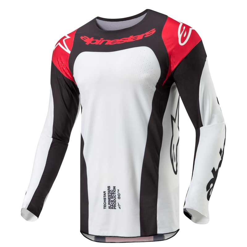 Koszulka motocrossowa Alpinestars Techstar Ocuri czerwono-biało-czarna