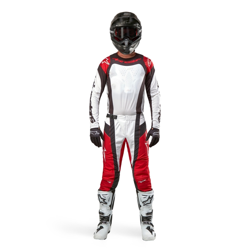 Koszulka motocrossowa Alpinestars Techstar Ocuri czerwono-biało-czarna
