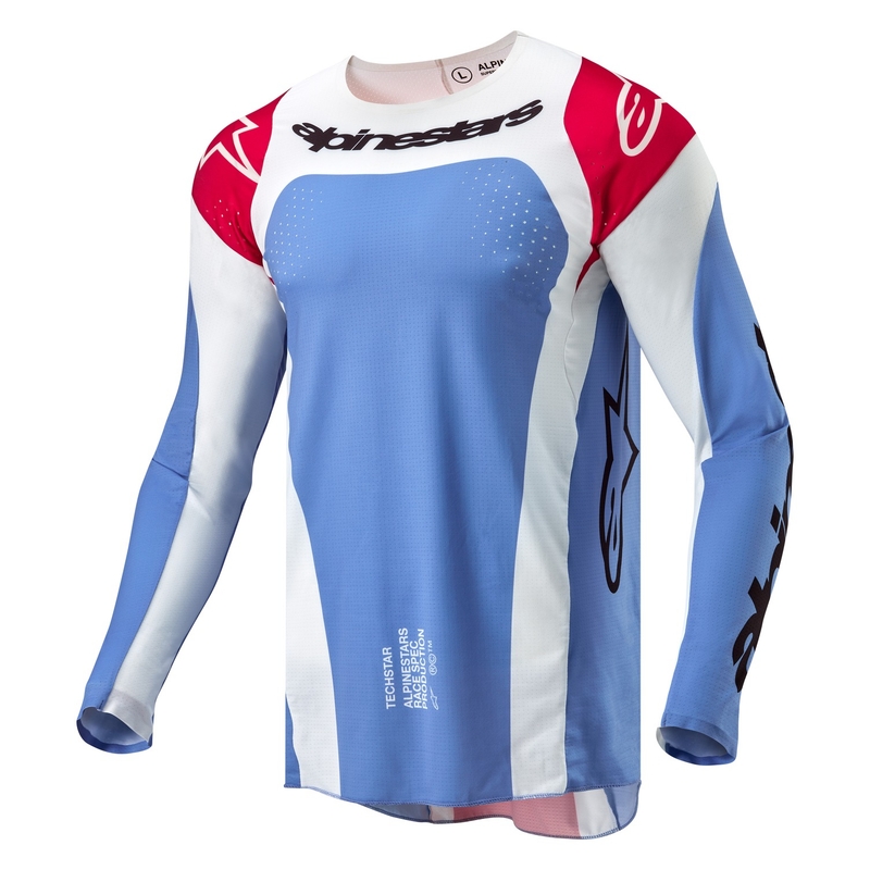 Koszulka motocrossowa Alpinestars Techstar Ocuri niebiesko-biało-czerwona