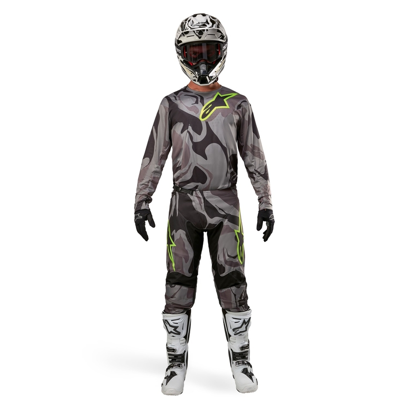 Spodnie motocrossowe Alpinestars Racer Tactical szare, kamuflażowe, fluo, żółto-czarne