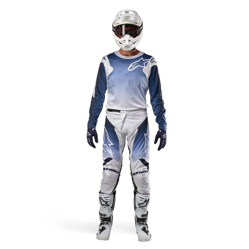 Spodnie motocrossowe Alpinestars Racer Hoen biało-niebieskie