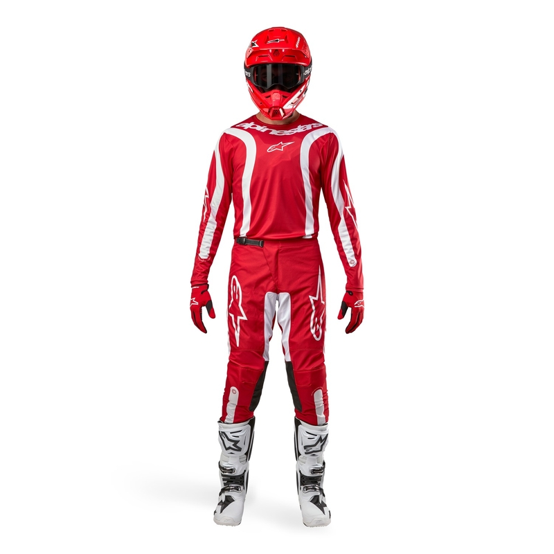Spodnie motocrossowe Alpinestars Fluid Lurv 2024 czerwono-białe wyprzedaż