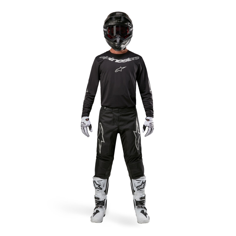 Spodnie motocrossowe Alpinestars Fluid Graphite czarno-srebrne
