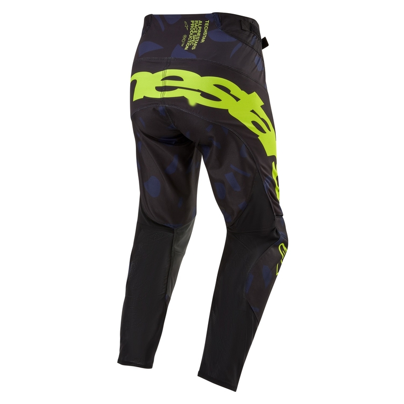 Spodnie motocrossowe Alpinestars Techstar Rantera czarno-niebiesko-fluo-żółte