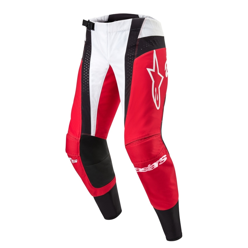 Spodnie motocrossowe Alpinestars Techstar Ocuri czerwono-biało-czarne
