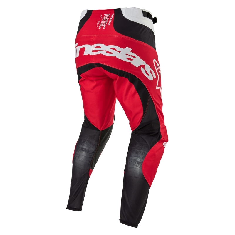 Spodnie motocrossowe Alpinestars Techstar Ocuri czerwono-biało-czarne