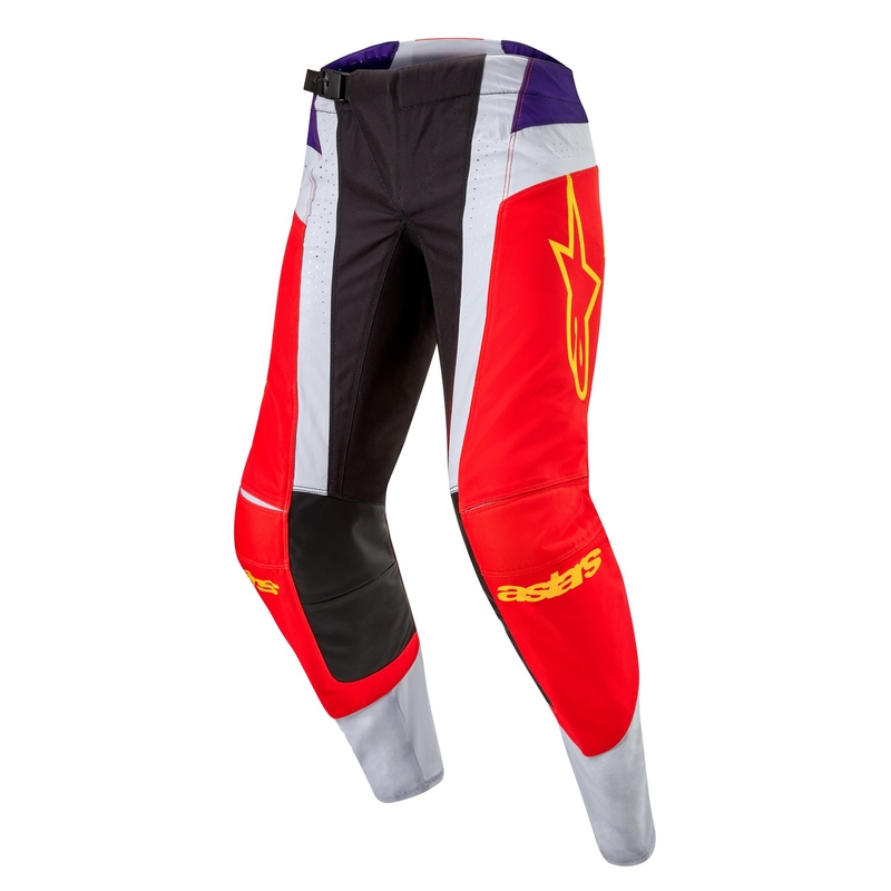 Spodnie motocrossowe Alpinestars Techstar Ocuri pomarańczowo-szaro-fioletowo-żółte wyprzedaż