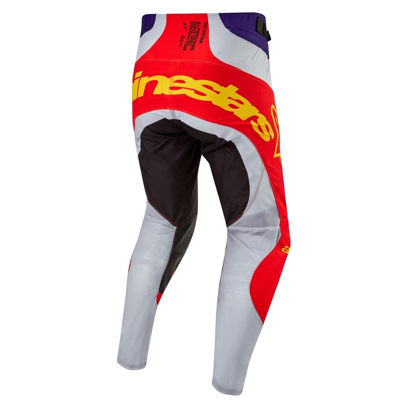 Spodnie motocrossowe Alpinestars Techstar Ocuri pomarańczowo-szaro-fioletowo-żółte wyprzedaż