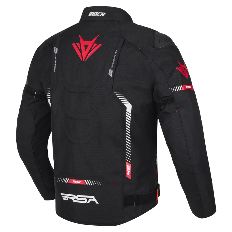Kurtka motocyklowa RSA Rider czarno-biało-czerwona