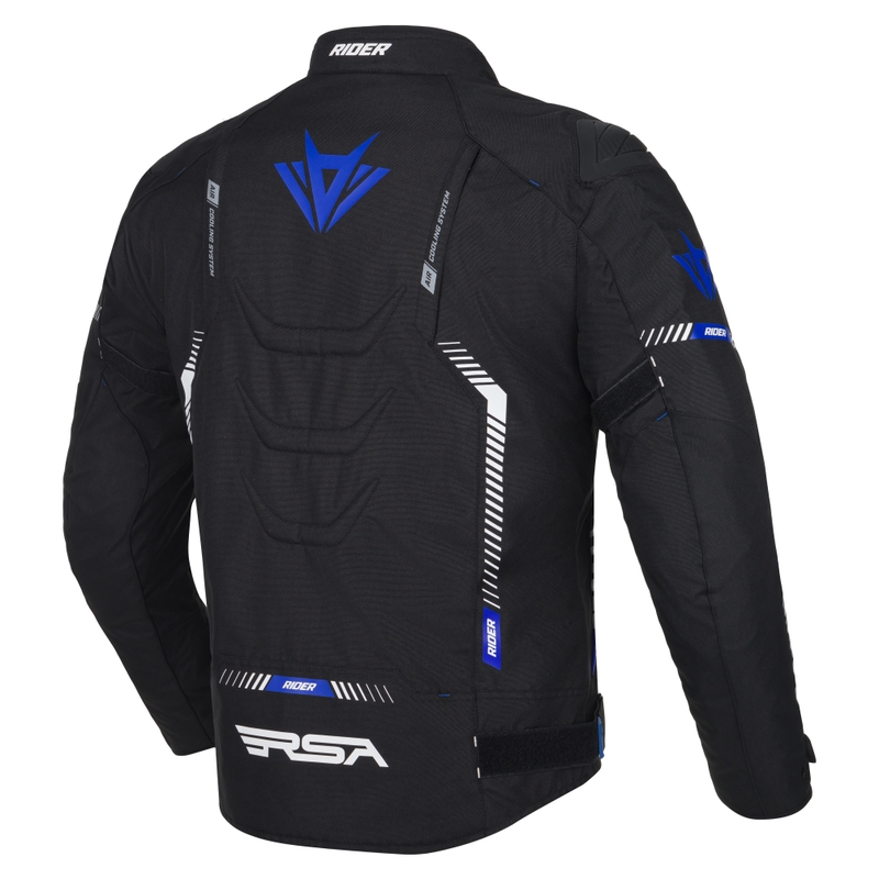 Kurtka motocyklowa RSA Rider czarno-biało-niebieska
