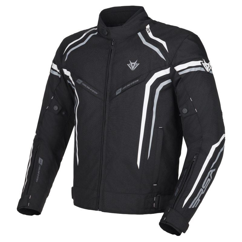 Kurtka motocyklowa RSA Compact 2 czarno-szaro-biała