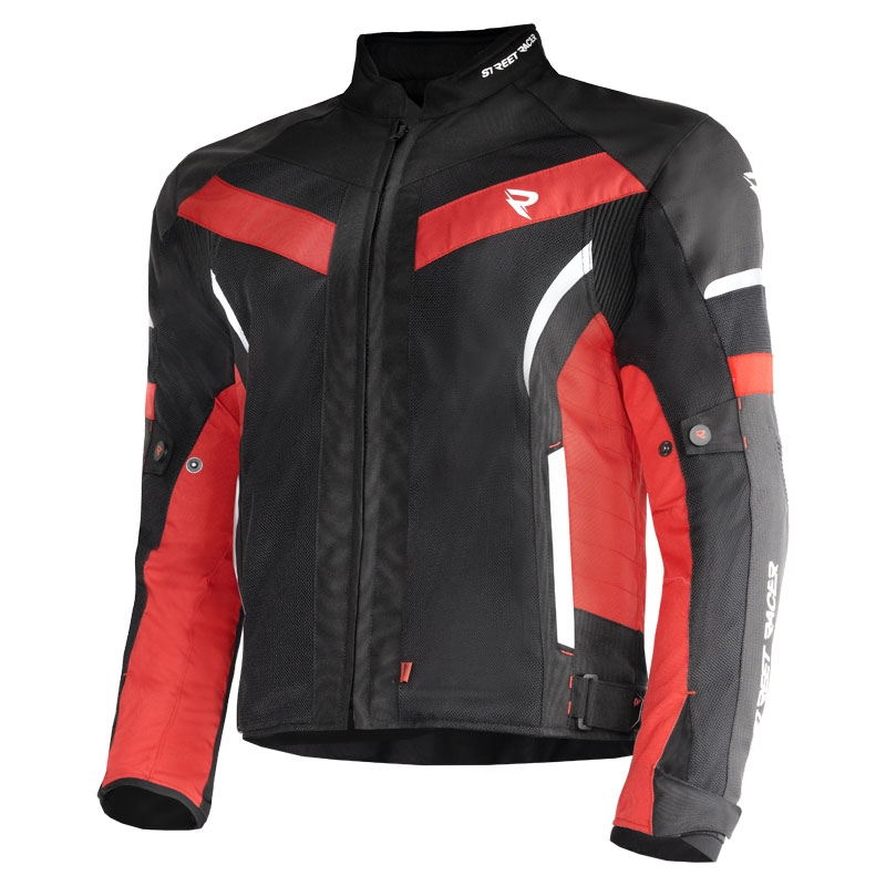 Kurtka motocyklowa Street Racer Evans Air w kolorze czarno-czerwonym