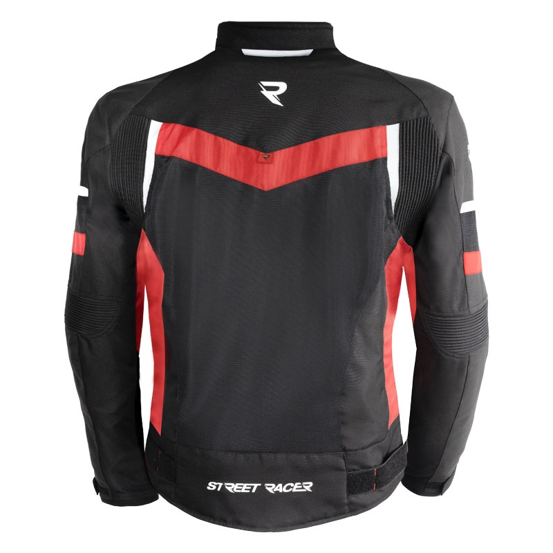 Kurtka motocyklowa Street Racer Evans Air w kolorze czarno-czerwonym