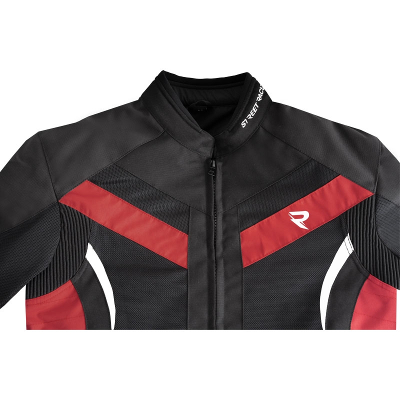 Kurtka motocyklowa Street Racer Evans Air w kolorze czarno-czerwonym