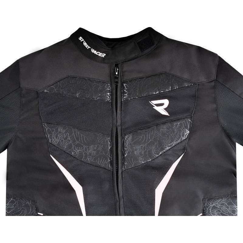 Damska kurtka motocyklowa Street Racer Rose Air czarno-biała