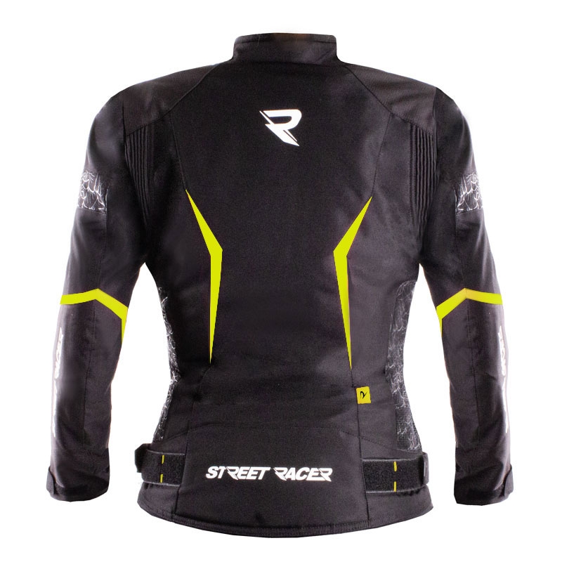 Damska kurtka motocyklowa Street Racer Rose Air w kolorze czarno-fluo żółtym