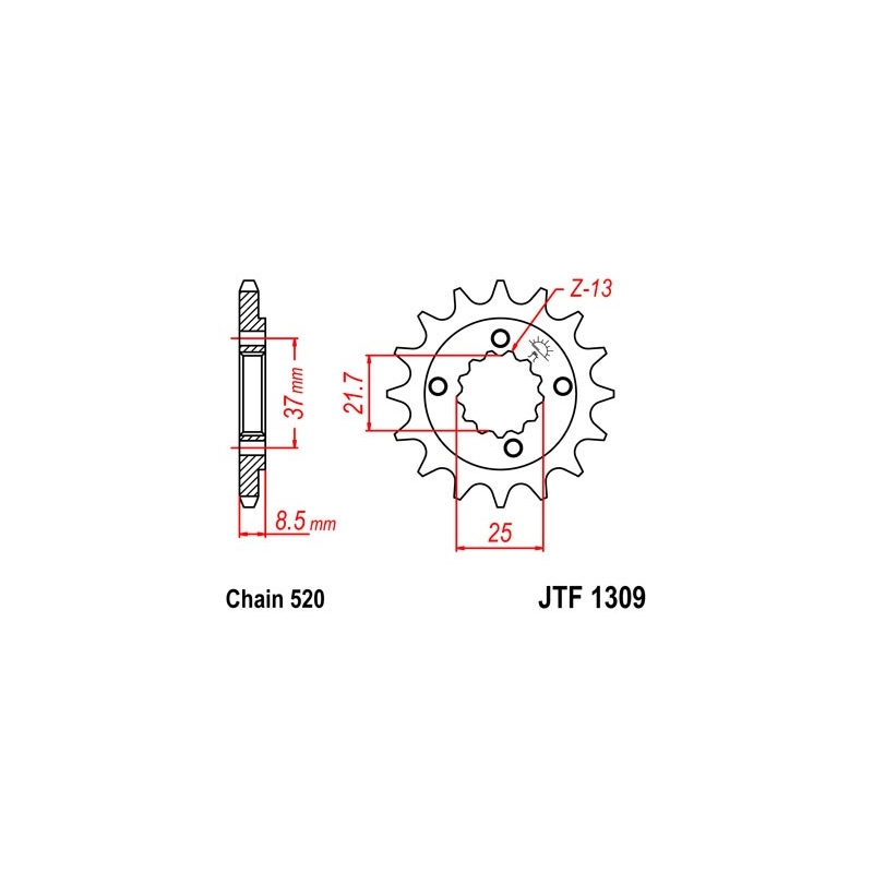 Front sprocket JT 14T, 520