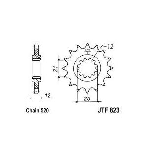 Front sprocket JT JTF 823-14 14T, 520