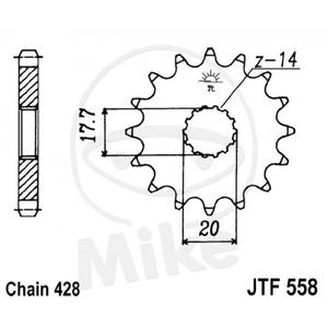 Front sprocket JT JTF 558-14 14T, 428