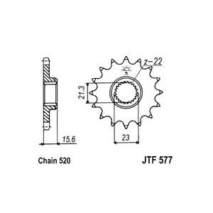 Front sprocket JT JTF 577-16 16T, 520
