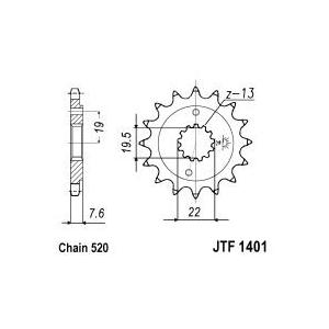 Front sprocket JT JTF 1401-14 14T, 520
