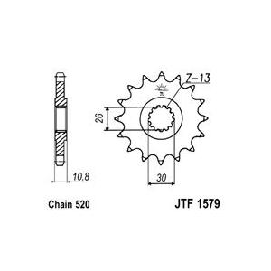 Front sprocket JT JTF 1579-16 16T, 520