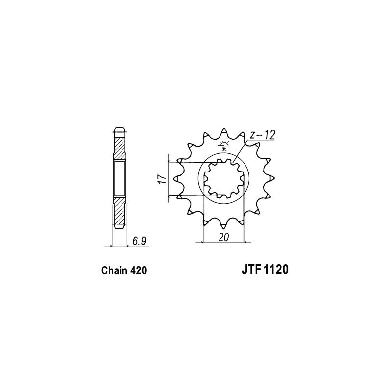 Front sprocket JT 10T, 420