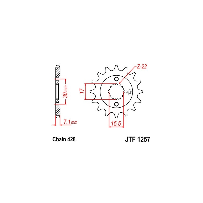 Front sprocket JT 15T, 428
