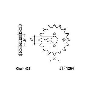 Front sprocket JT JTF 1264-17 17T, 428