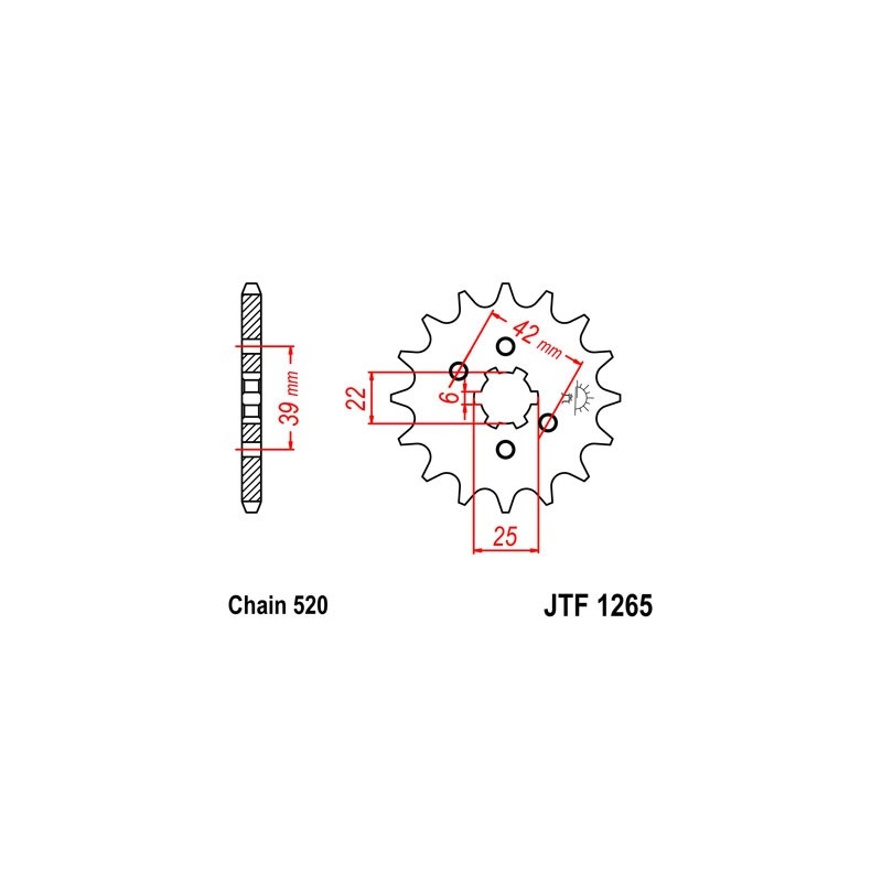 Front sprocket JT 15T, 520