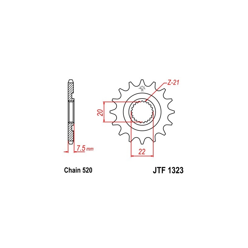 Front sprocket JT 12T, 520