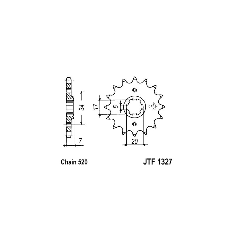 Front sprocket JT 15T, 520