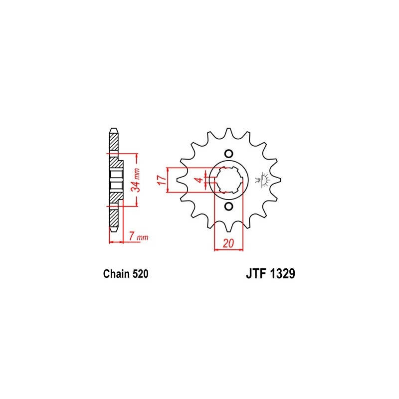 Front sprocket JT 13T, 520
