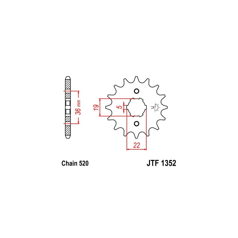 Front sprocket JT 13T, 520