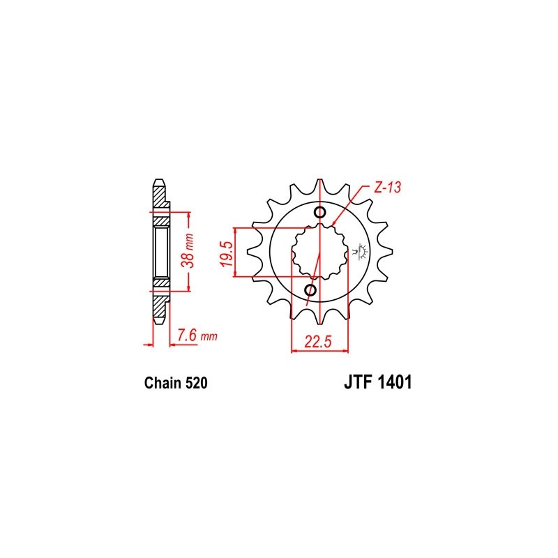 Front sprocket JT 13T, 520
