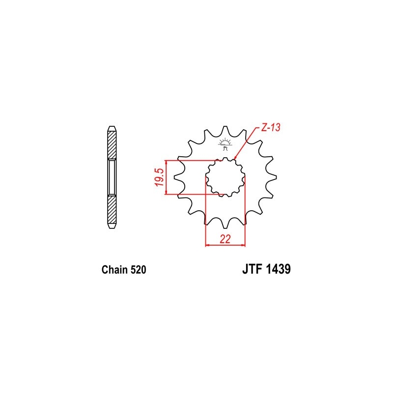 Front sprocket JT 14T, 520
