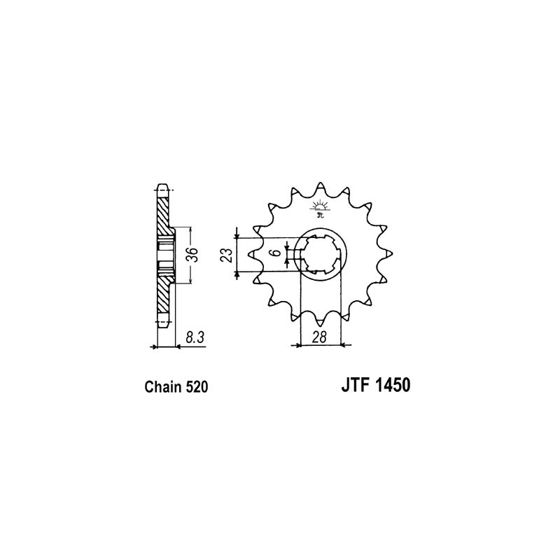 Front sprocket JT 13T, 520