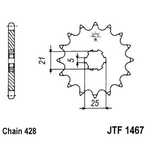 Front sprocket JT JTF 1467-13 13T, 428