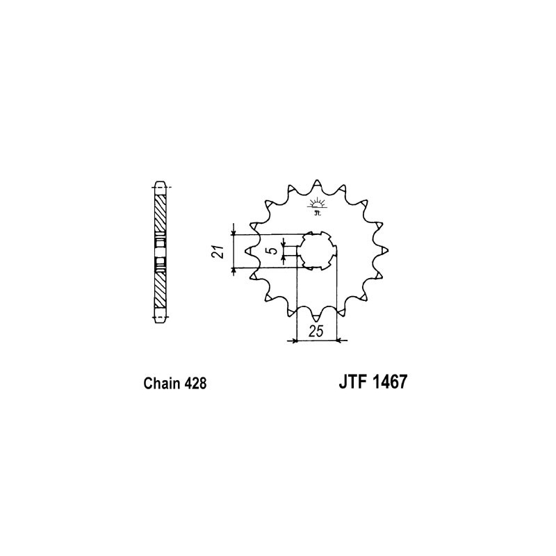 Front sprocket JT 13T, 428