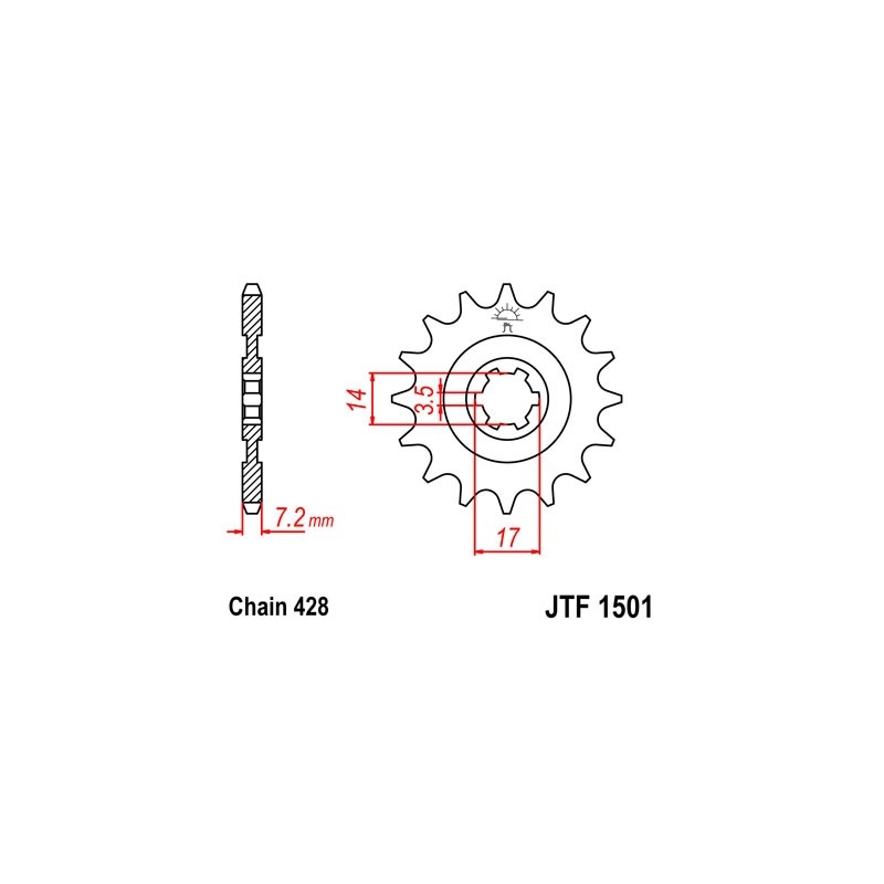 Front sprocket JT 14T, 428