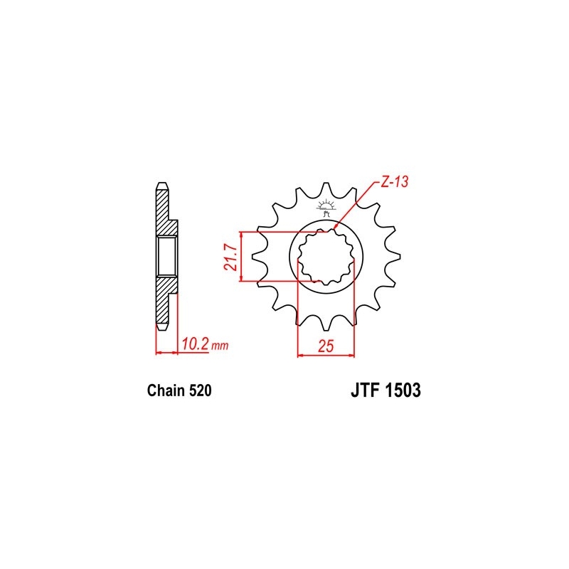 Front sprocket JT 12T, 520
