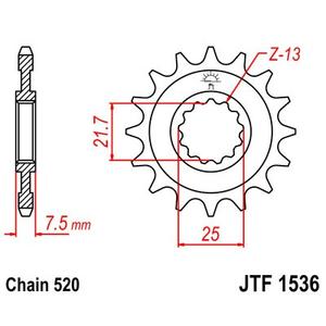 Front sprocket JT JTF 1536-14 14T, 520