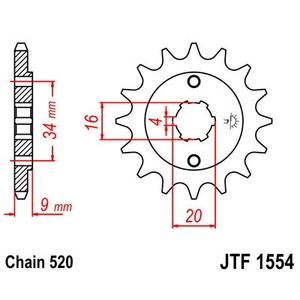 Front sprocket JT JTF 1554-12 12T, 520