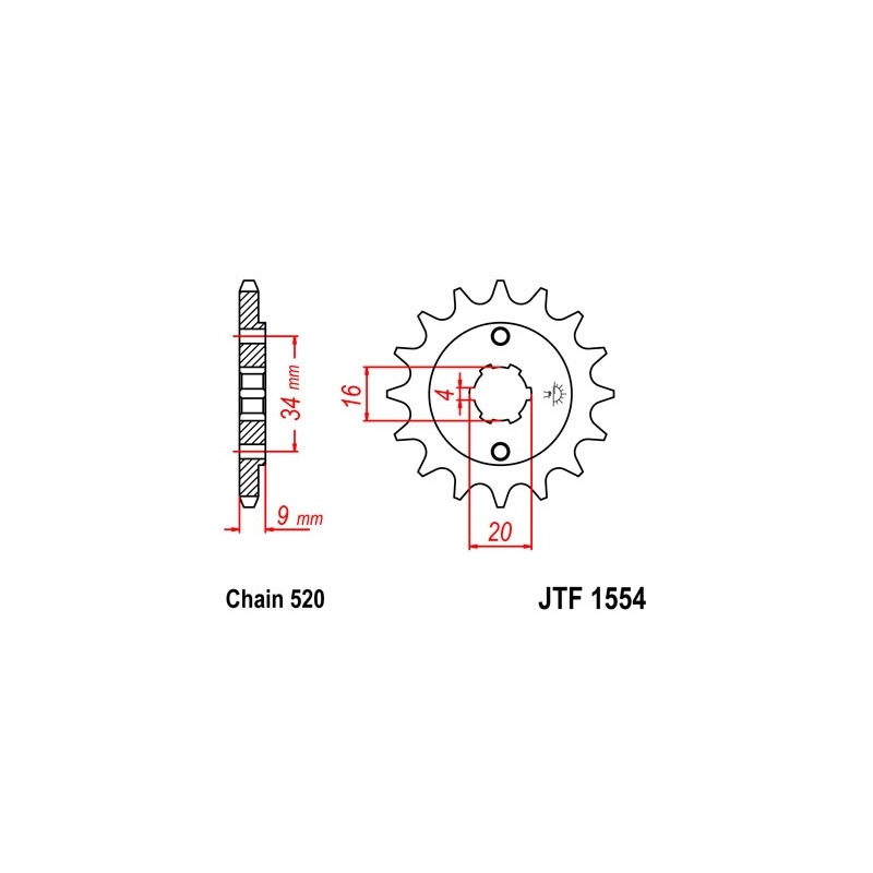Front sprocket JT 12T, 520