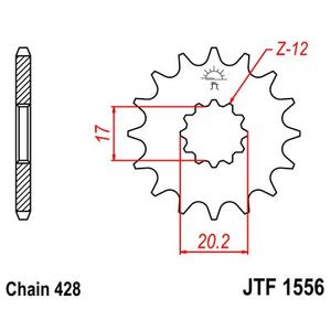 Front sprocket JT JTF 1556-12 12T, 428
