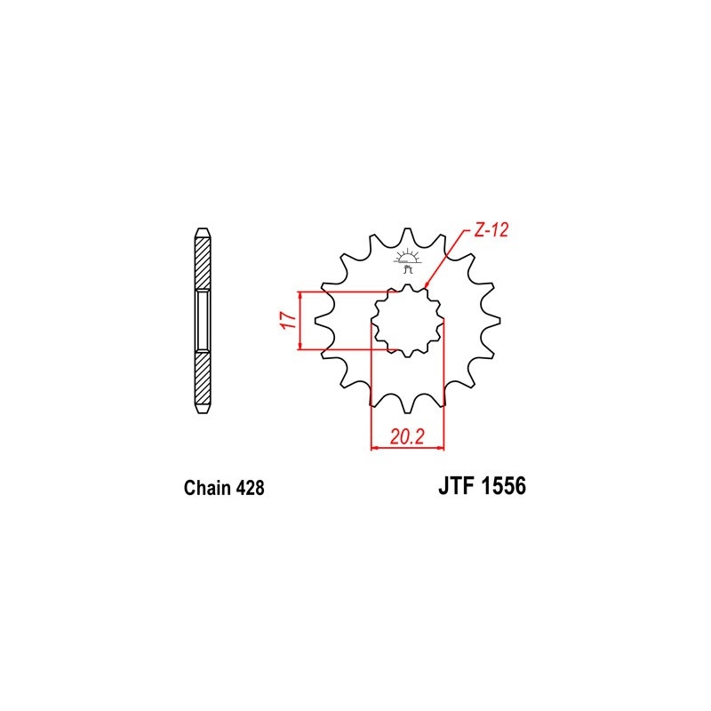 Front sprocket JT 12T, 428
